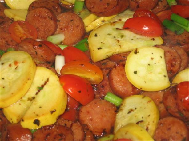 Italian Sausage with Tomatoes and Penne. Photo by Marlene.