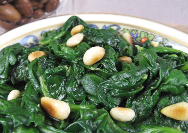 Spinach with Pine Nuts. Photo by *Kathy*