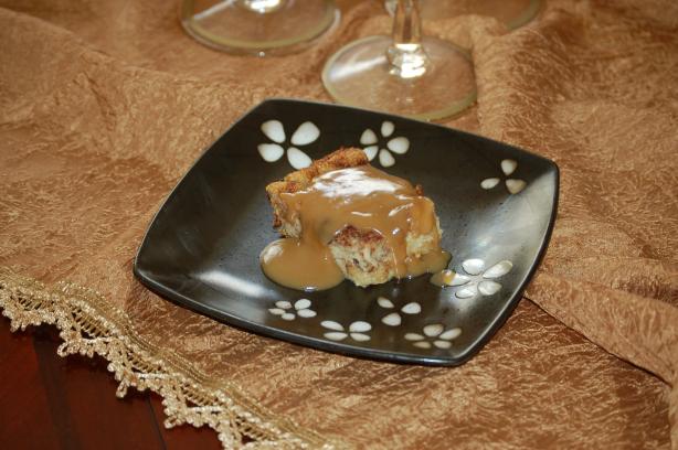 Old Fashion Bread Pudding With Caramel Sauce. Photo by susanrye