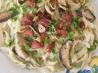Italian Sausage and Vegetables with Gorgonzola Cream Sauce. Recipe by Chuck_Roast