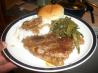 Pork steak and onions