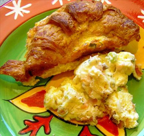 Croissant & Salmon (or Ham) Breakfast Casserole. Photo by JustJanS