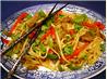 stir fried noodles with curried lamb. Recipe by chia