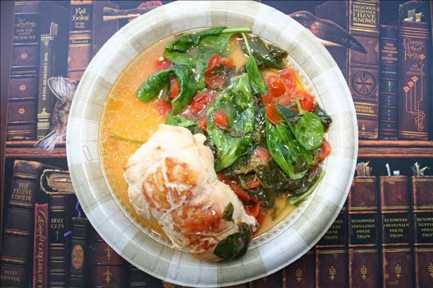 Stuffed Lemon Feta Chicken Breasts With Tomatoes and Spinach. Photo by Kymmarie