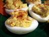 The Devil Made Me Do It Deviled Eggs. Recipe by Chef shapeweaver &copy;