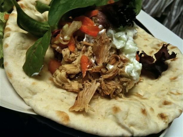 Greek Chicken Pita Pockets - Crock Pot!. Photo by Demandy