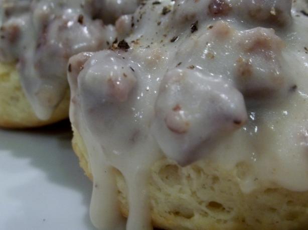 Sausage Gravy and Biscuits. Photo by Susang