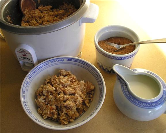 Oatmeal Cooked in a Rice Cooker. Photo by Jenny Sanders