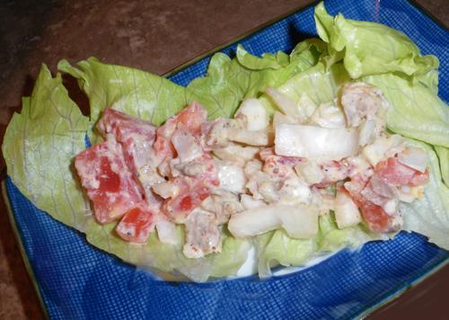Carbless-Low Calorie Turkey Lettuce Wraps. Photo by Bergy