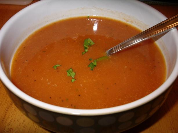 Spicy Tomato & Coriander Soup. Photo by cyaos