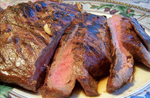 Flank Steak with Teriyaki Marinade. Photo by lazyme