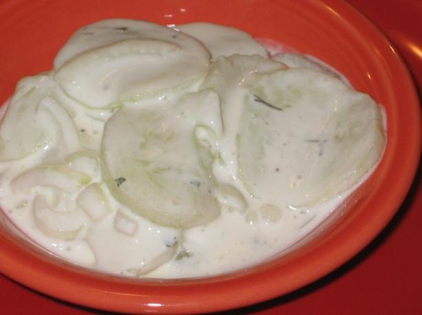 Cucumber and Onion in Sour Cream. Photo by Realtor by day, Chef by night