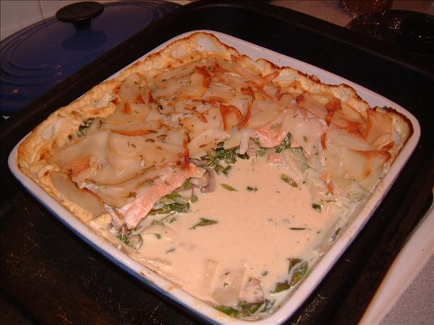 Potato and Smoked Salmon Lasagna. Photo by Tulip-Fairy