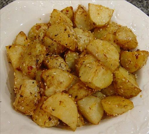 Moroccan Oven Roasted Sesame Potatoes. Photo by Sackville