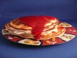 Peach Pancakes With Raspberry Sauce