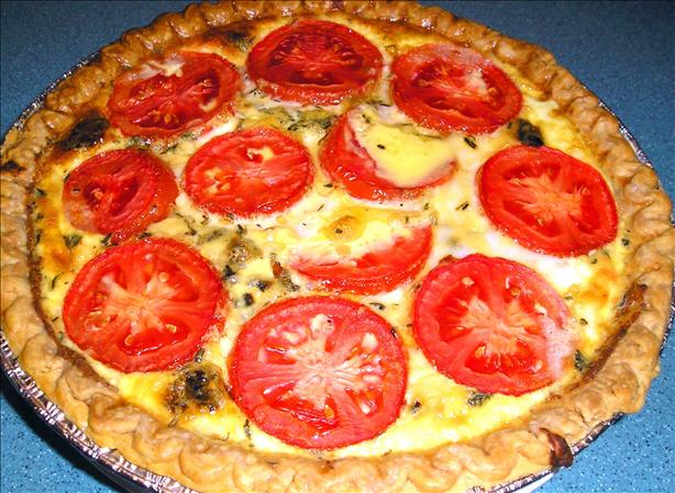 My Special Friday Night Vegetarian Onion and Tomato Quiche. Photo by Claudia Dawn
