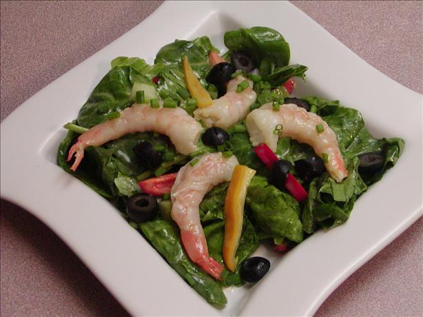 Shrimp & Spinach Salad with Vinaigrette. Photo by Rita~