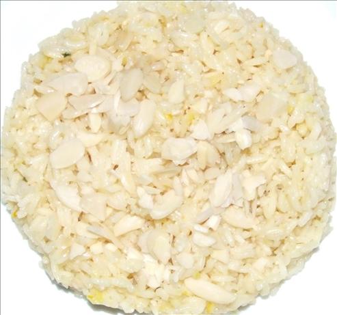 Garlic-Almond-Sherry Rice with Saffron. Photo by Peter J
