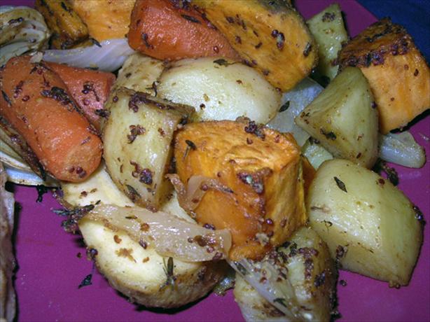 Roasted Root Vegetables With Mustard. Photo by justcallmetoni