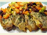Turkey Cutlets with Tomato-Olive Relish
