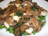 Grilled Bread with Roasted Garlic & Mushroom Salad