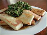 Fried Halloumi Cheese With Caper Vinaigrette