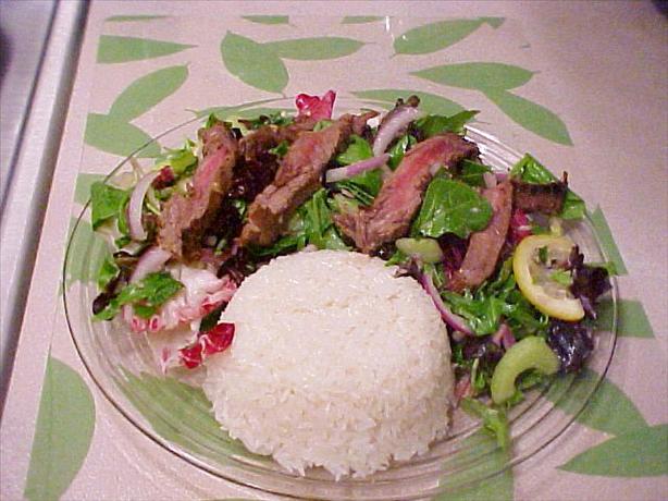 Tiger Cries Salad  (a Spicy Thai Beef Salad). Photo by ThaiSnob