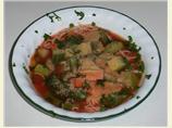 San Francisco Vegetable Soup over Angel Hair Pasta