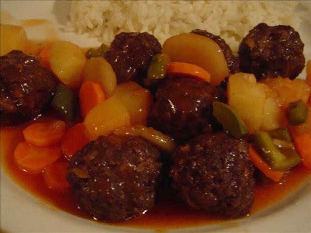 Sweet and Sour Meatballs (Oriental Sweet and Sour  Meatballs). Photo by CountryLady