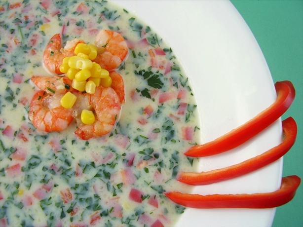 Curried Corn and Shrimp Soup. Photo by Thorsten