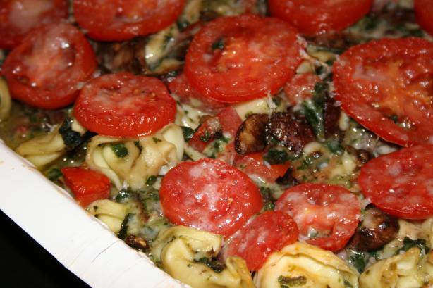 Creamed Spinach and Tortellini Casserole. Photo by Kymmarie