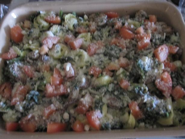 Creamed Spinach and Tortellini Casserole. Photo by Katanashrp