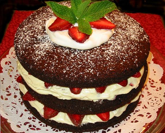 Chocolate Raspberry (Or Strawberry) Tall Cake. Photo by shimmerchk