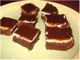 Brownies With a Chocolate Glaze and Mint Frosting
