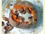 Roasted Whole Sweet Potatoes With Maple Ginger Topping