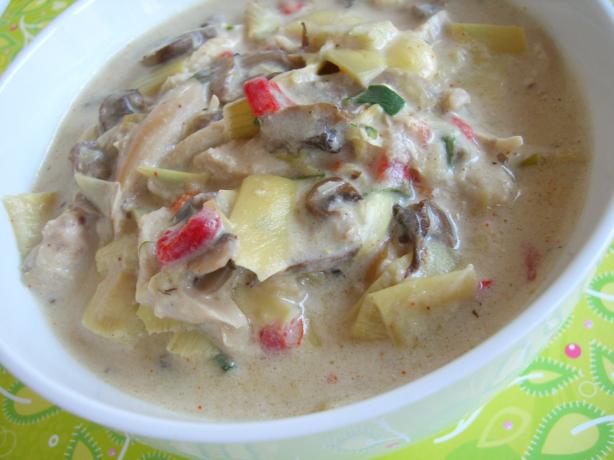 Cream of Artichoke and Mushroom Soup. Photo by Chef*Lee