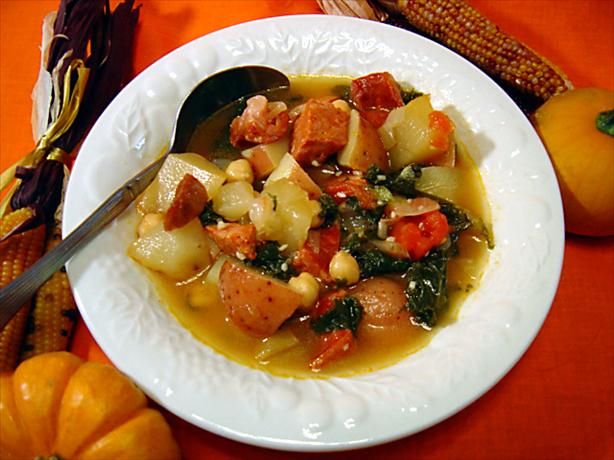 Linguica, Kale, and Potato Soup. Photo by :(