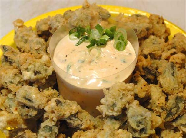 Fried Okra Cajun Style With Remoulade Sauce. Photo by Sackville