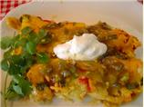 Green, White, and Red Enchiladas