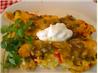 Green, White, and Red Enchiladas. Recipe by Sue Lau