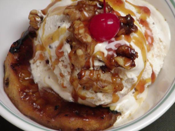 Grilled Pineapple Topped With Ice Cream and Candied Walnuts. Photo by Rita~