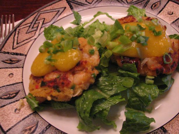 Coconut Curry Shrimp Cakes W / Papaya Lime Sauce. Photo by Galley Wench