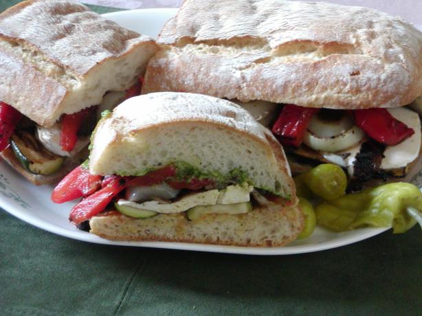 Grilled Veggies on Toasted Ciabatta Bread. Photo by Rita~
