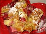 Raspberry and White Chocolate Waffle Pudding