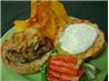 Mesa Burgers With Sage Aioli and Spicy Chips. Recipe by Sue Lau