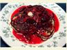 Honey & Buttermilk Buckwheat Pancakes W/cherry Rhubarb Sauce. Recipe by HeatherFeather