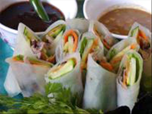 Duck Spring Rolls With Dipping Sauces. Photo by Rita~