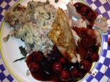 Succulent Stuffed Roast Duck  With Balsamic Cherry Sauce