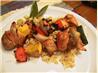 Grilled Chicken and Veggie Kabobs Atop Sage Rice. Recipe by PaulaG