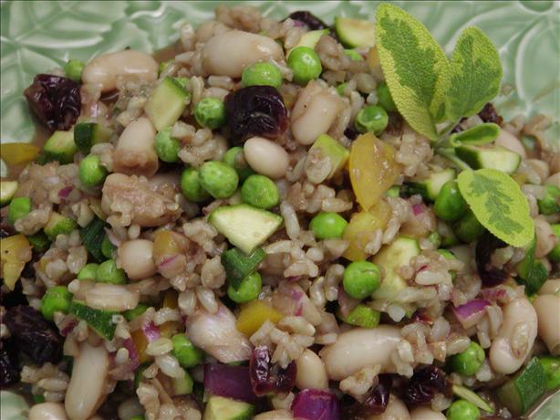 Brown Rice Salad With Zucchini, Beans and Dried Cherries. Photo by Rita~